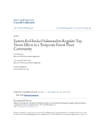 Eastern Red-Backed Salamanders Regulate Top-Down Effects in a Temperate Forest-Floor Community" (2017)