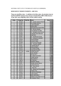 JUNE 2016 These Are Only Mess Dues. in Additi