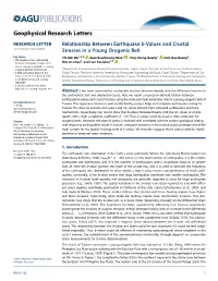 Relationship Between Earthquake B-Values and Crustal Stresses in A