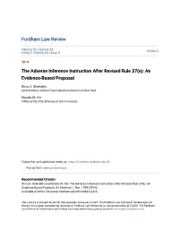 The Adverse Inference Instruction After Revised Rule 37(E): an Evidence-Based Proposal