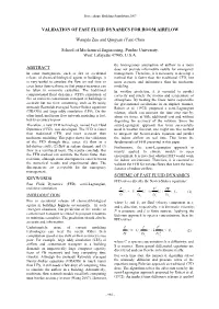 Validation of Fast Fluid Dynamics for Room Airflow