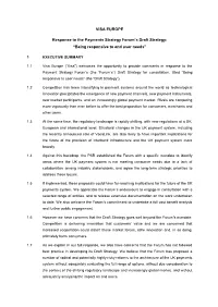 VISA EUROPE Response to the Payments Strategy Forum's Draft