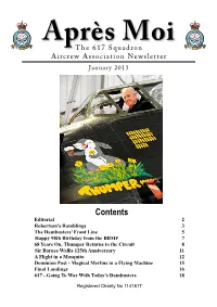 Aprèsthe 617 Squadron Moi Aircrew Association Newsletter January 2013