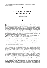 Democracy Comes to Mongolia