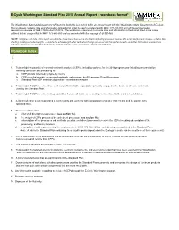 E-Cycle Washington Standard Plan 2015 Annual Report - Workbook Format*