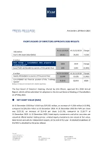 Exor's Board of Directors Approves 2020 Results Net