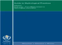Guide to Hydrological Practices, 6Th Edition, Volume I