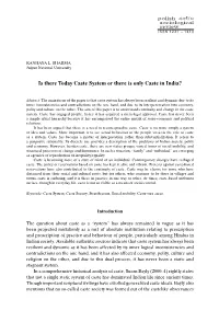 Is There Today Caste System Or There Is Only Caste in India?