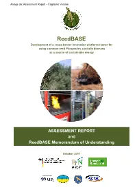 Reedbase Development of a Cross-Border Innovation Platform/Cluster for Using Common Reed Phragmites Australis Biomass As a Source of Sustainable Energy