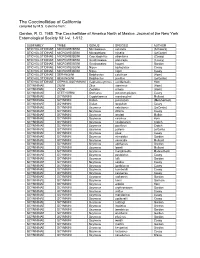 The Coccinellidae of California Compiled by M.S