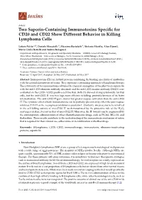 Two Saporin-Containing Immunotoxins Specific for CD20