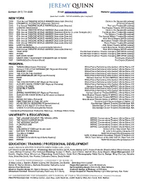 2016 Directing Resume