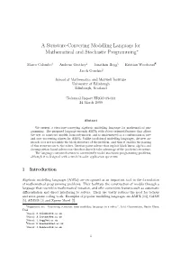 A Structure-Conveying Modelling Language for Mathematical and Stochastic Programming∗