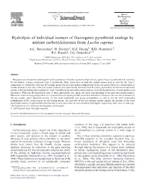 Hydrolysis of Individual Isomers of Fluorogenic Pyrethroid Analogs by Mutant Carboxylesterases from Lucilia Cuprina