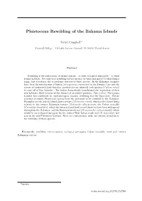 Pleistocene Rewilding of the Bahama Islands