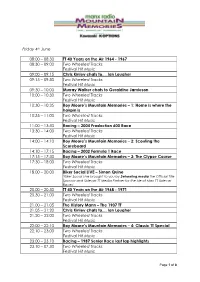 Radio TT Programme Schedule