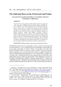 The Suffering Moses in the Pentateuch and Psalms