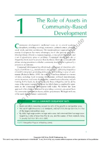 1 the Role of Assets in Community-Based Development 3