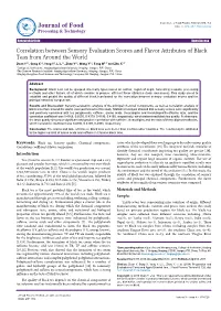 Correlation Between Sensory Evaluation Scores and Flavor