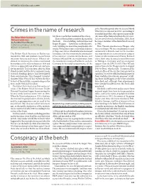 Crimes in the Name of Research War, but Was Released in 1955