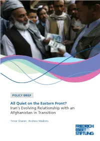 Iran's Evolving Relationship with an Afghanistan in Transition