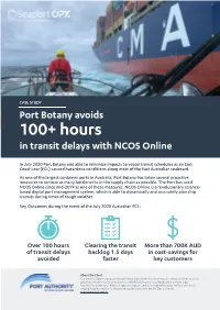 Port Botany Avoids 100+ Hours in Transit Delays with NCOS Online