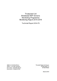 Trustpower Motukawa Hydro Scheme Monitoring Report