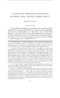 A Hands-Off Approach to Religious Doctrine: What Are We Talking About?