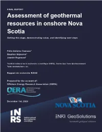 Assessment of Geothermal Resources in Onshore Nova Scotia