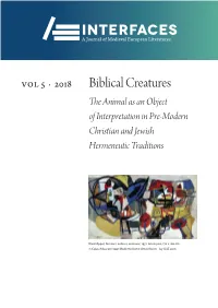 Biblical Creatures: the Animal As an Object of Interpretation in Pre-Modern Christian and Jewish Hermeneutic Traditions – an Introduction 7–15