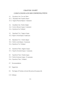 Chapter Eight Conclusions and Recommendations