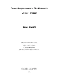 Generative Processes in Stockhausen's Lichter