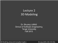 Lecture 2 3D Modeling