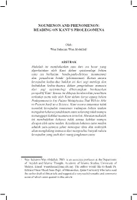 Noumenon and Phenomenon: Reading on Kant's