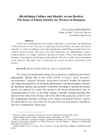(Re)Defining Culture and Identity Across Borders the Issue of Ethnic Identity for Writers in Romania
