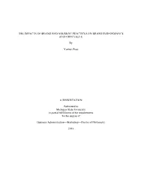 The Impacts of Brand Management Practices on Brand Performance and Firm Value