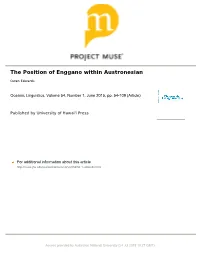 The Position of Enggano Within Austronesian