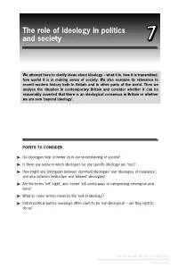 The Role of Ideology in Politics and Society 77