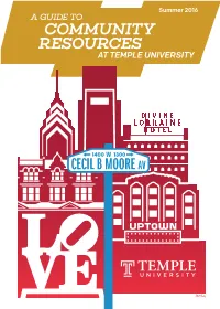 COMMUNITY RESOURCES at TEMPLE UNIVERSITY TABLE of Contents
