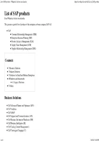List of SAP Products - Wikipedia, the Free Encyclopedia