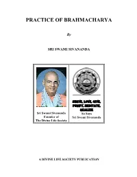 Practice of Brahmacharya