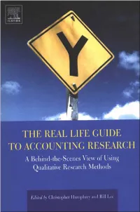 THE REAL LIFE GUIDE to ACCOUNTING RESEARCH a BEHIND-THE-SCENES VIEW of USING QUALITATIVE RESEARCH METHODS Elsevier Related Books