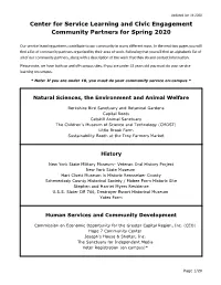 Center for Service Learning and Civic Engagement Community Partners for Spring 2020