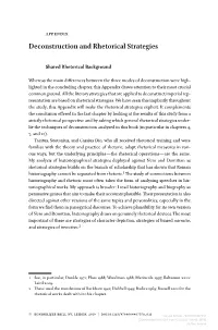 Deconstruction and Rhetorical Strategies