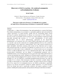 Discovery of ZACA Reaction: Zr-Catalyzed Asymmetric