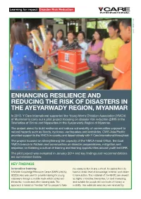 Enhancing Resilience and Reducing the Risk of Disasters in the Ayeyarwady Region, Myanmar