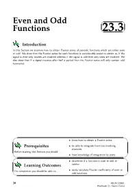 Even and Odd Functions 23.3   