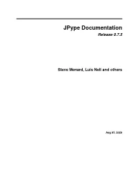 Jpype Documentation Release 0.7.5