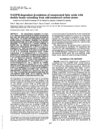 NADPH-Dependent A-Oxidation of Unsaturated Fatty Acids With