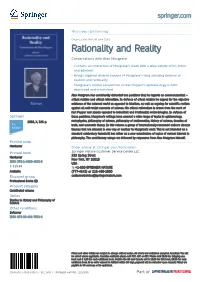 Rationality and Reality Conversations with Alan Musgrave